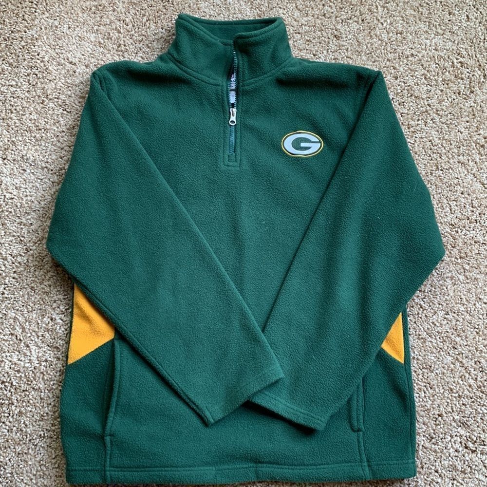 NFL Youth Green Bay Packers quarter zip fleece sweatshirt size XXL 18 - Picture 1 of 5